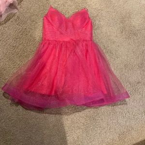 Hot pink mini dress w tulle